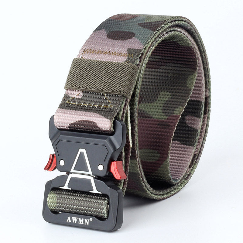 125cm AWMN S05-2 3.8cm Tactical Nylon Belt Inserting Cobra Buckle Military Fan Hunting for Men Women