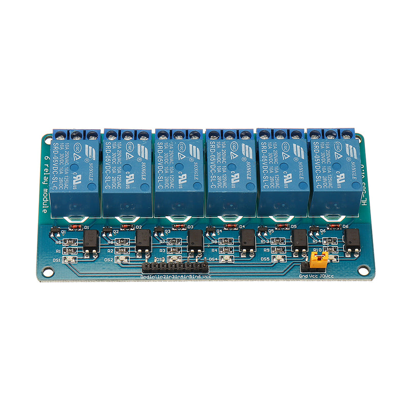 BESTEP 6 Channel 5V Relay Module With Optocoupler Protection Low Level Trigger