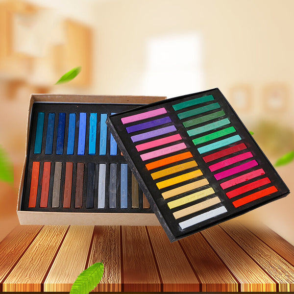 Marie's F2012 Color Chalk Painting Crayon Soft Dry Pastel Dye Hair 12/24/36/48 Colors/Set Art Drawing Set Office School Students Art Supplies