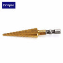 Drillpro DB-S3 3-13MM Titanium Coated Step Drill 1/4 Inch Hex Shank Stepped Drill