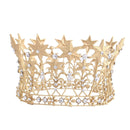8cm High Stars Crystal Gold Golden Wedding Jewelry Bridal Party Pageant Prom Tiara Crown