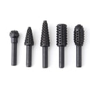 5pcs 1/4 Inch Drill Bit Set Rotary File Burr for Woodworking Wood Carving Tool