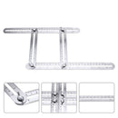 Drillpro Muiti-color Aluminum Template Ruler Multifunction Four Square Folding Ruler