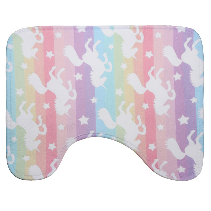 3Pcs /Set Washable Anti-Slip Bathroom Mats Set Shower Floor Toilet Rug Carpet Unicorn