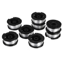 8Pcs Weed Eater String Replacement Spool Line + 2Pcs Trimmer Cap For Black For Decker Lawnmower
