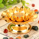 Hollow Lotus Candlestick Alloy Butter Lampholder Candle Holder for Buddhism Pray Ghee Light