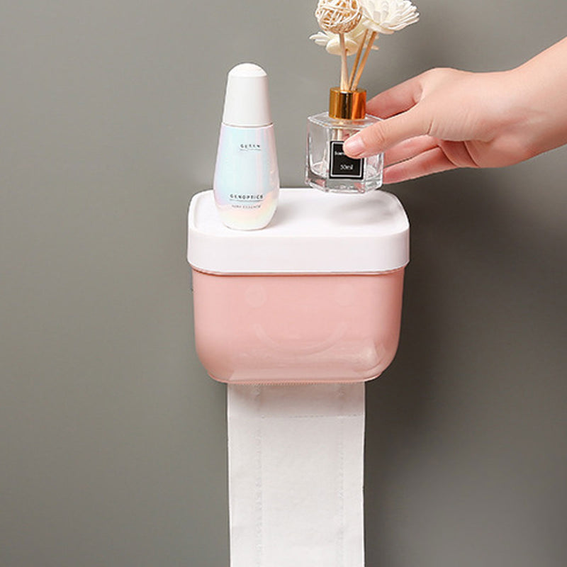 Wall-Mounted Press-open Waterproof -Deck Paper Towel Boxes Rolled Paper PP Shelf Holder