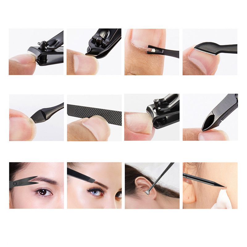18Pcs Stainless Steel Pedicure Professional Nail Clipper Set Cuticle Tweezer Manicure Tool Kit