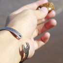Fashion Titanium Steel Letters Men Bracelet Vintage Mechanical Wrench Open Bangle Bracelets for Men