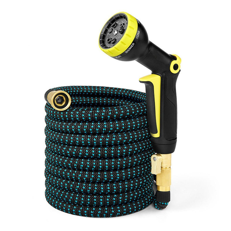 25FT/50FT Full Copper High Pressure Car Washing Telescopic Water Pipe Spray Nozzle Set Household 3 Times Expandable Hose