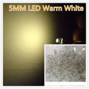 100pcs 20mA 3V 5mm Warm White Transparent Ultra Bright Round LED Diode Emitting Lamp Through Hole
