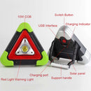 COB + LED 4Modes USB Rechargeable Solar Power Triangle Warming Light Flashlight Work Light