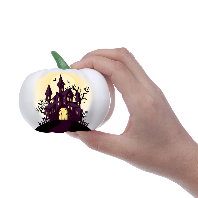 12pcs Halloween White Artificial Pumpkins Harvest Fall Thanksgiving Home Decorations