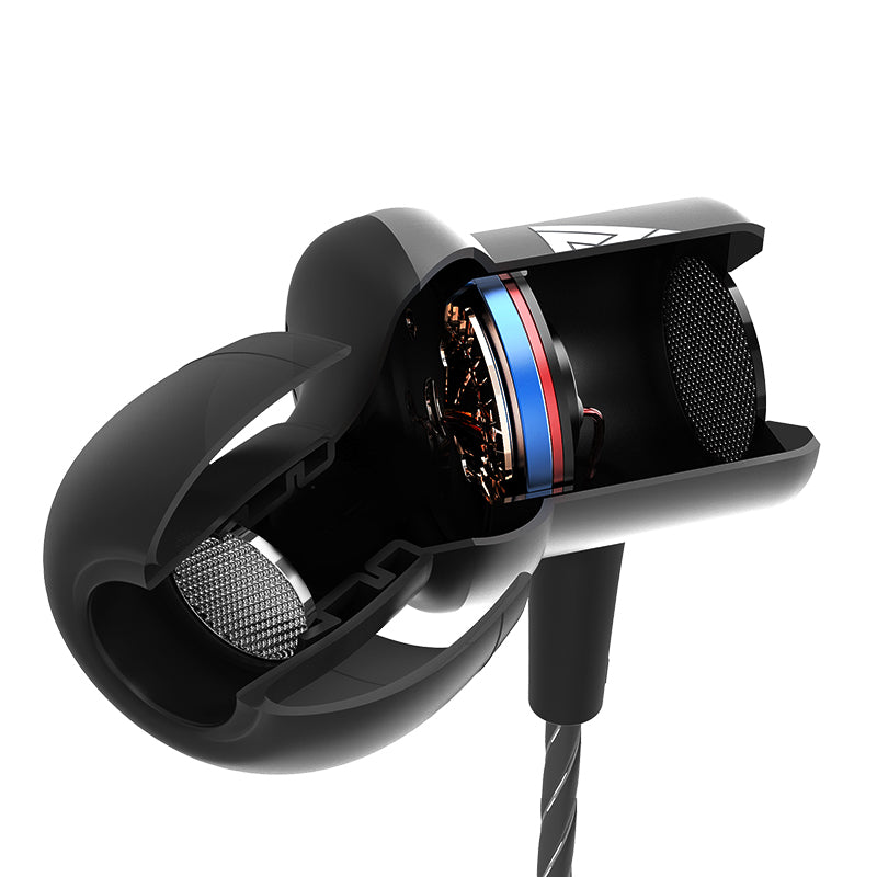 QKZ CK1 Metal Mega Bass HIFI Double Dynamic Drivers Earphone Music Headset With Mic For Mobile Phone