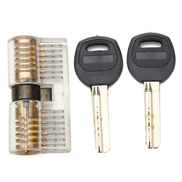 8Pcs Red Handle Kaba Lock Opener Lock Pick Tools with Transparent Practice Padlock