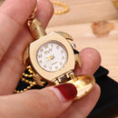 Deffrun Gold Case Tortoise Pocket Watches Unisex Quartz Watch