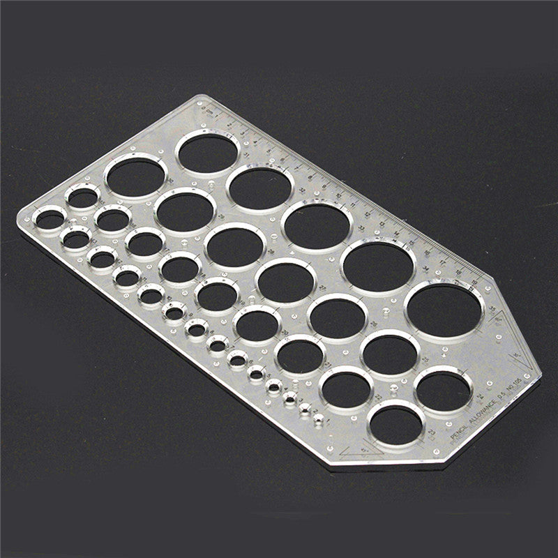 Clear Plastic Template Ruler Circle Shapes Drawing Drafting Template Stencil Hand Tools
