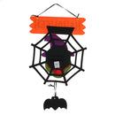 Witch Pumpkin Pattern Halloween Hanging Sign With LED Light Door Home School Office Party Mall Deco