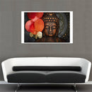 HD Statue Meditation Painting Print on Cambric Home Room Wall Sticker Art Decor