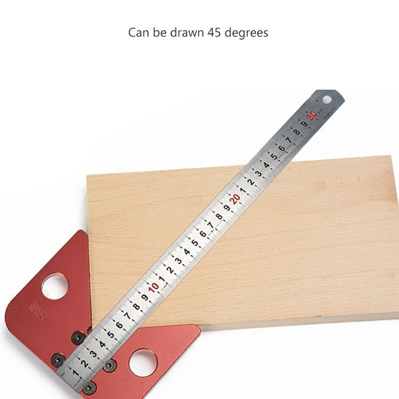45 Degree Angle Scribe Round Center Line Scribe Carpenter Wood Ruler Layout Gauge Round Center Determination Woodworking Scribing Tool Angle Ruler