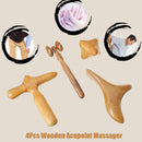 4Pcs Wooden Acupoint  Massager  Accessories Health Care Therapy Body Relax Roller Tool Set