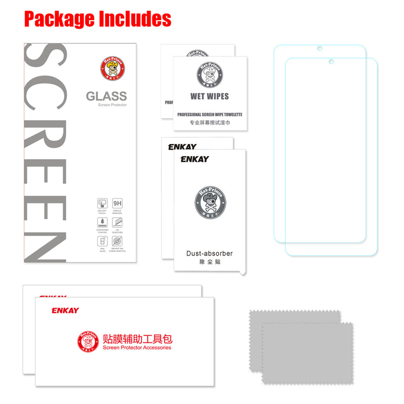 Enkay 2PCS 9H Anti-explosion Anti-scratch HD Clear Tempered Glass Screen Protector for Xiaomi Mi9 Mi 9 / Xiaomi Mi9 Mi 9 Transparent Edition