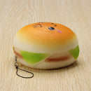 10cm Squishy Hamburger Toy Random Cute Emoji Bread Phone Bag Strap Pendant