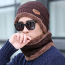 Knitted Hat Scarf Cap Neck Warmer Winter Hats For Men Women Skullies Beanies Fleece