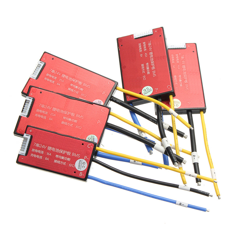 24V 7S 45A 18650 Li-ion Lipolymer Battery BMS PCB PCM Battery Protection Board for Ebike Ebicycle