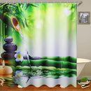 71" x 71" Waterproof Fiber Bathroom Shower Curtain Toilet Cover Non-Slip Rug Mat