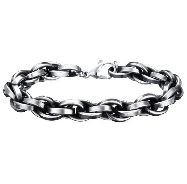 Men Stainless Steel Bracelet Punk Gun Black Bangle Chain