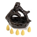 LED Light Buddhist Ceramic Backflow Censer Burner Holder with 5 Incense Cones