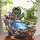 Resin Rockery Water Fountain LED Lights Atomization Home Office Desktop Decorations