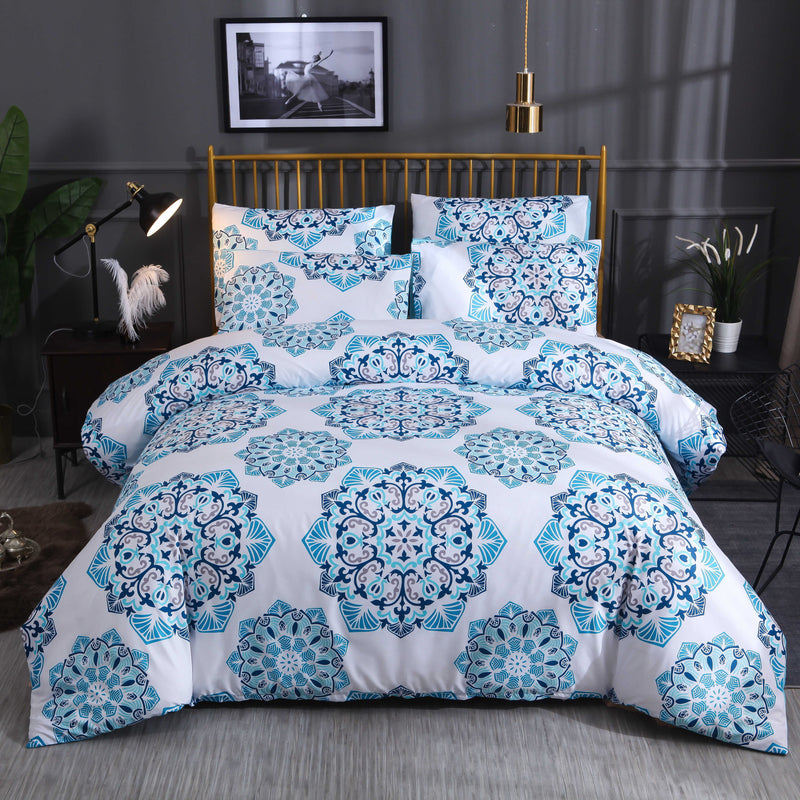 3 PCS Bedding Sets Bohemian National Style Quilt Cover Pillowcase For Queen Size