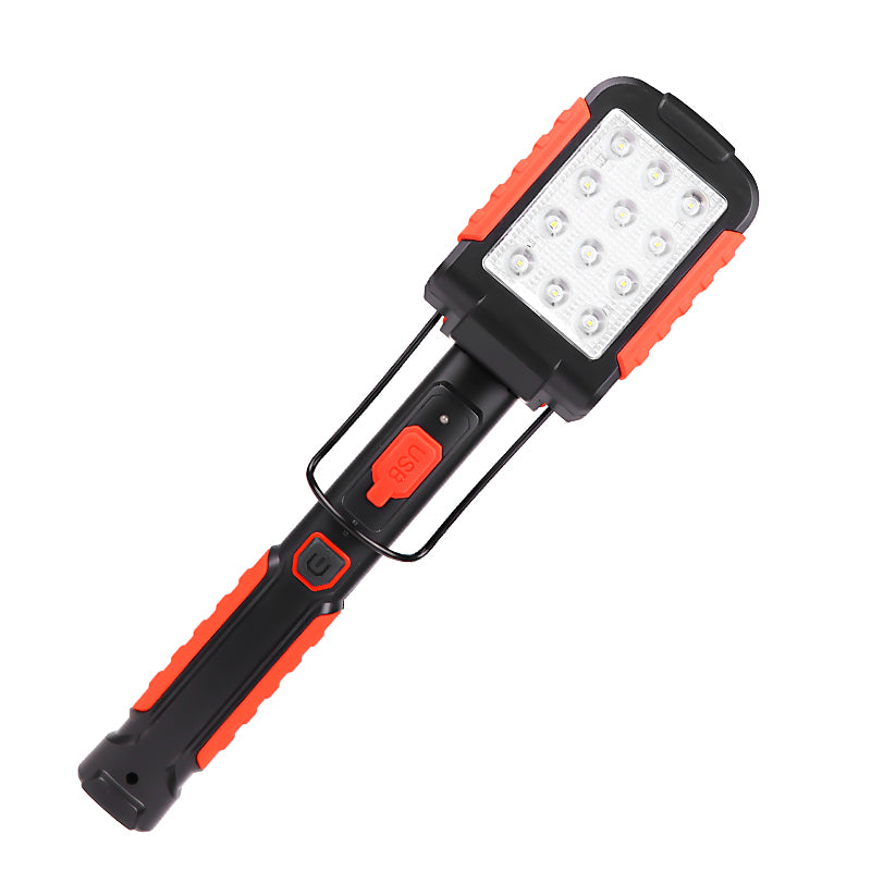 XANES 6035 9xLED 3Modes 180 Rotating Flashlight USB Rechargeable Magnetic Work Light AAA