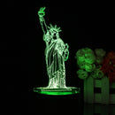 3D New York City Statue of Liberty Touch Remote 7 Color Changing LED Table Night Lamp Light Gift