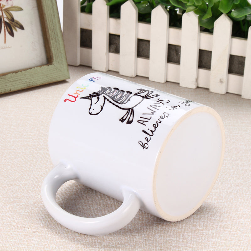 350ml Funny Novelty Unicorn Ceramic Coffee Mug Always Believes In You Home Office Cup