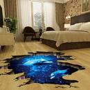 Miico Creative 3D Deep Sea Dolphin Removable Home Room Decorative Wall Floor Decor Sticker