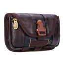 Leather Waist Bag Wallet Coin Storage Bag Double Layer Pack Phone Bag