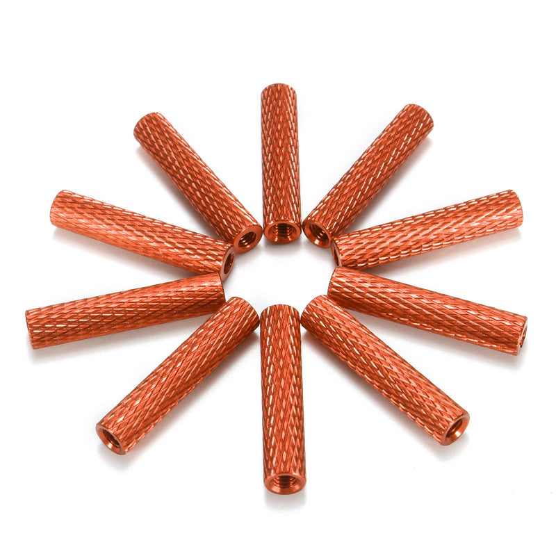 Suleve M3AS17 50Pcs M3 25mm Knurled Standoff Aluminum Alloy Anodized Spacer