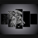 5Pcs No Frame Canvas Prints Lion Animal Paintings Home Wall Hanging Art Decorations
