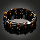 Simple Style Black Magnet Stone Chain Tiger's Eye Beads Health Care Bracelet for Men Women