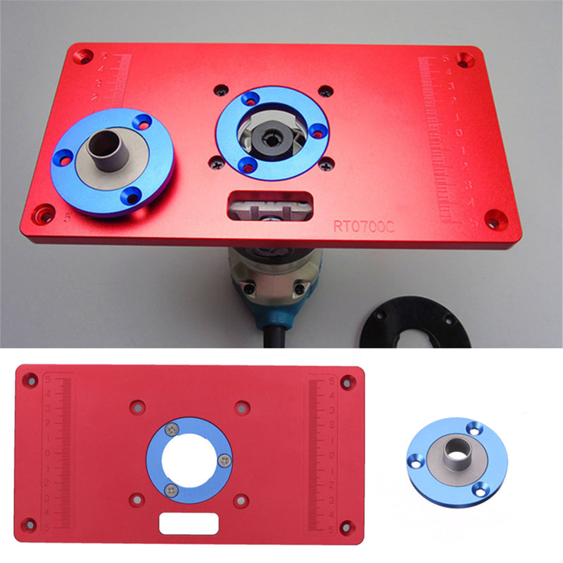 233x117x8mm Aluminum Router Table Insert Plate for Woodworking Benches RT0700C Router Trimmer Red