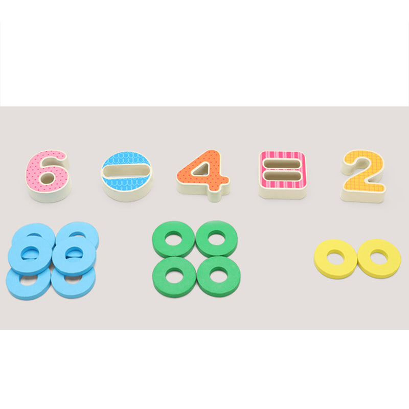 Wooden Toys Rings Montessori Math Toys Counting Fishing Board Child Kids Preschool Educational Learning Gifts