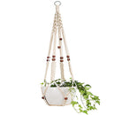 Macrame Flower Pot Planter Holder Basket Hanging Rope with Beads for Home Indoor Outdoor Decorations
