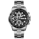 SKMEI 1393 Stainless Steel Business Style Waterproof Date Display Men Wrist Watch Quartz Watches