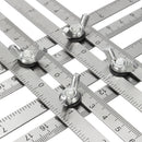 Multi Angle Measuring Ruler Stainless Steel Protractor Template Tool for DIY Crafts Layout
