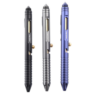 LEOHANSEN T10 1 Pc Defence Tactical Gel Pen Multifunctional Brass Whistle Pen Writing Signing Pen Outdoor Survival Tools