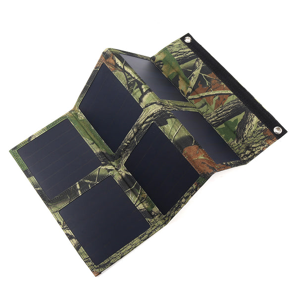 25W 5V Foldable Solar Panel Charger Solar Power Bank Dual USB Camouflage Backpack Camping Hiking for Huawei iPhone Samsung