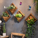 Wooden Wall Mounted Hanging Rack Storage Shelf DIY Plant Flower Decoration